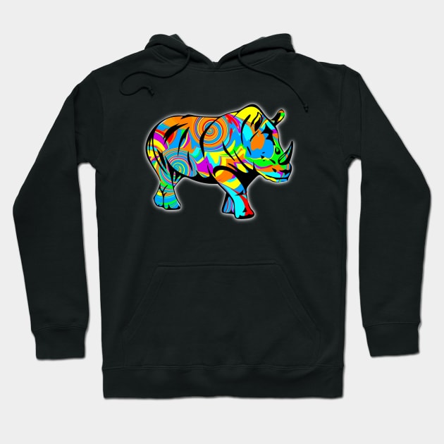 Colorful Rhino Hoodie by Shrenk